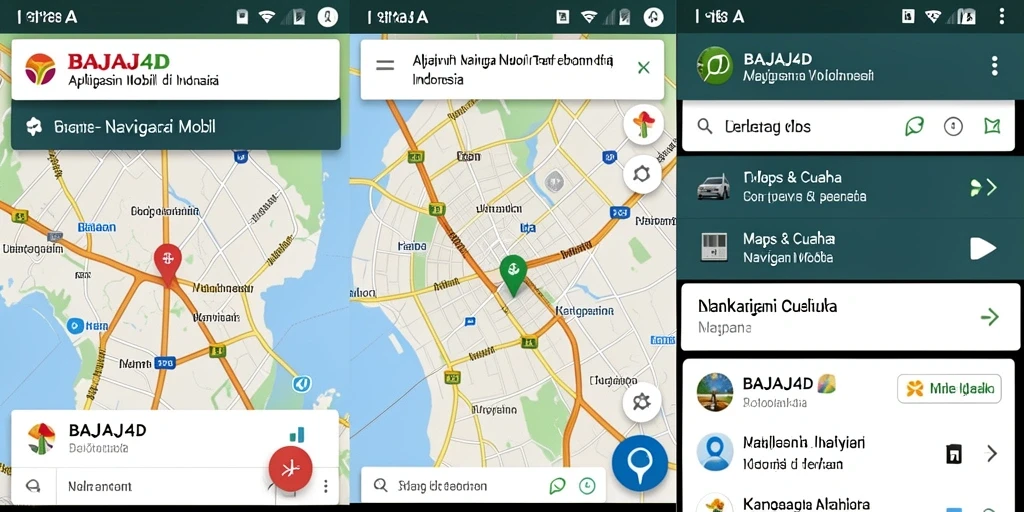 Tampilan antarmuka aplikasi Navigasi Mobil BAJAJ4D yang menarik dan informatif.