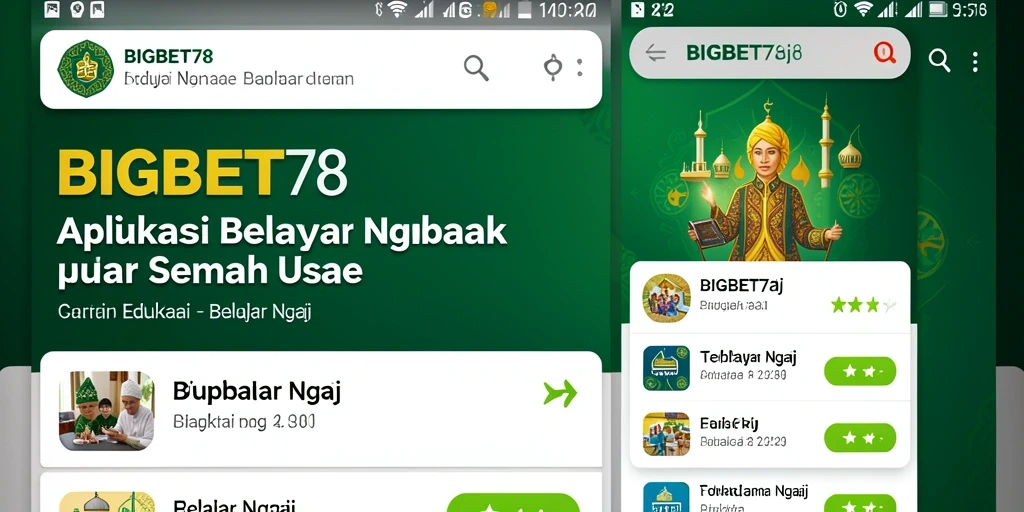Antarmuka aplikasiyang menarik untuk Belajar Ngaji.
