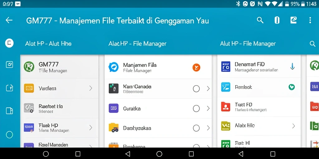 Antarmuka GM777 yang jelas dan fungsional untuk manajemen file.