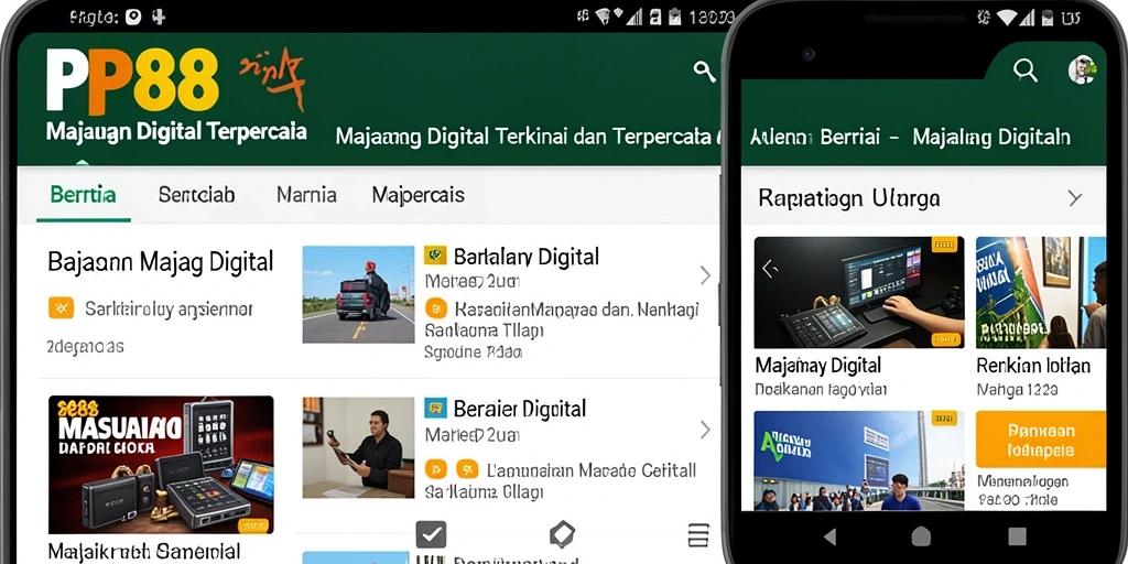 Tampilan antarmuka PP88 yang menarik dan informative.