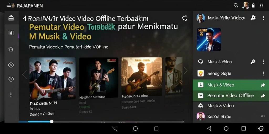 Antarmuka RAJAPANEN yang mudah digunakan untuk pemutar video offline.