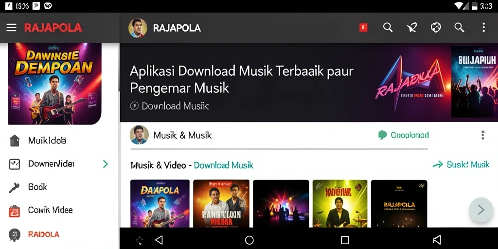 Tampilan antarmuka RAJAPOLA yang memudahkan Download Musik.